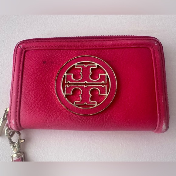 Tory Burch Dark Pink Leather Wallet - Picture 1 of 16